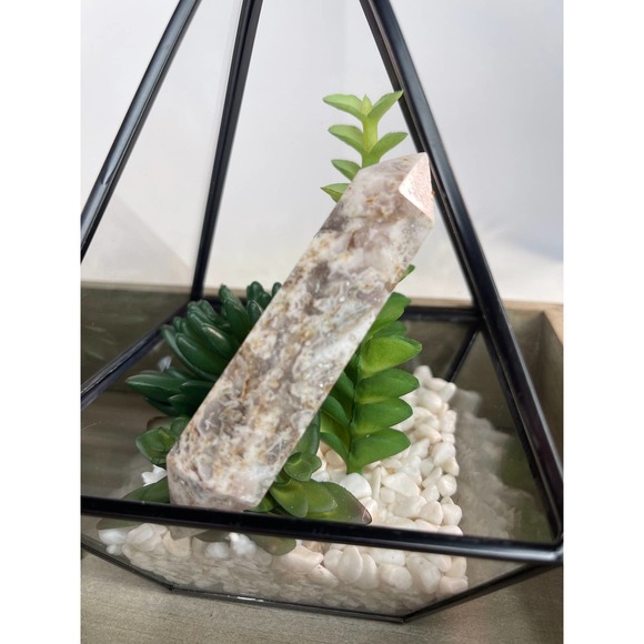 Quartz and dream amethyst double terminated polished point / wand crystal - Picture 1 of 8